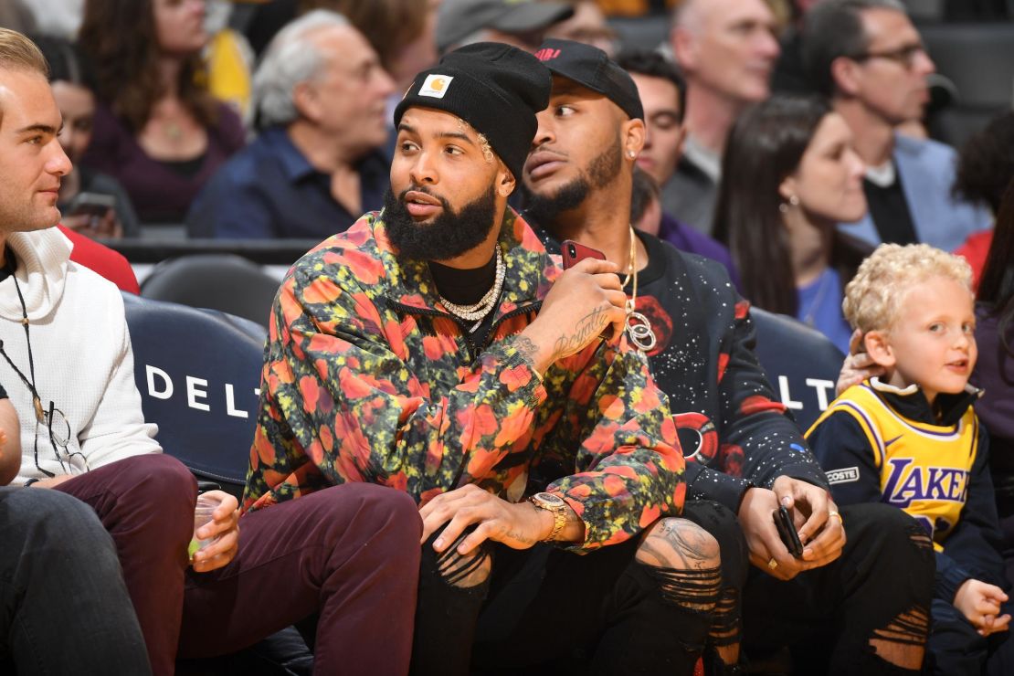 Beckham watches a game between the Phoenix Suns and the Los Angeles Lakers on Jan. 27, 2019.