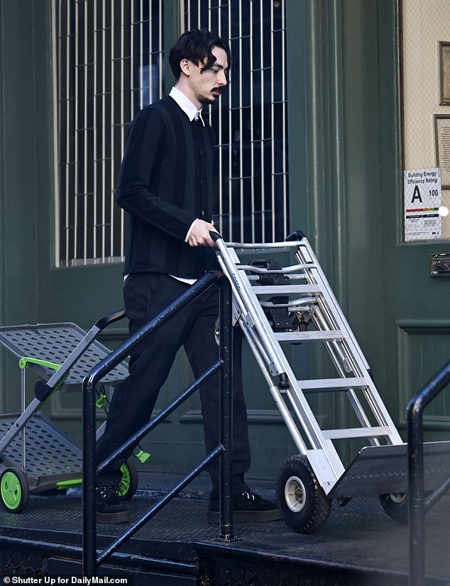 A party planner was spotted rolling dollies into her apartment and holding the door for more flower deliveries