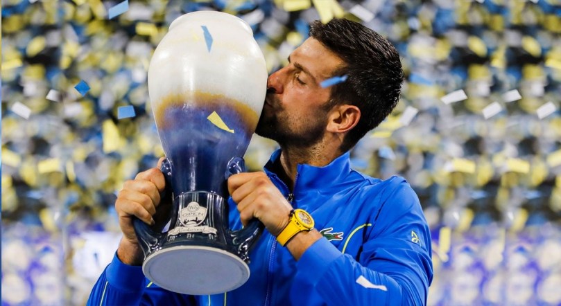 Inter Miami co-ower Jorge Mas poses with Lionel Messi & tennis icon Novak Djokovic after US Open Cup 2023 win