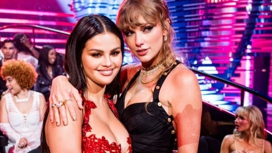 Selena Gomez with Taylor Swift at the 2023 VMAs.