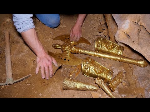 During the treasure digging, I detected the golden axe and treasure in the cave