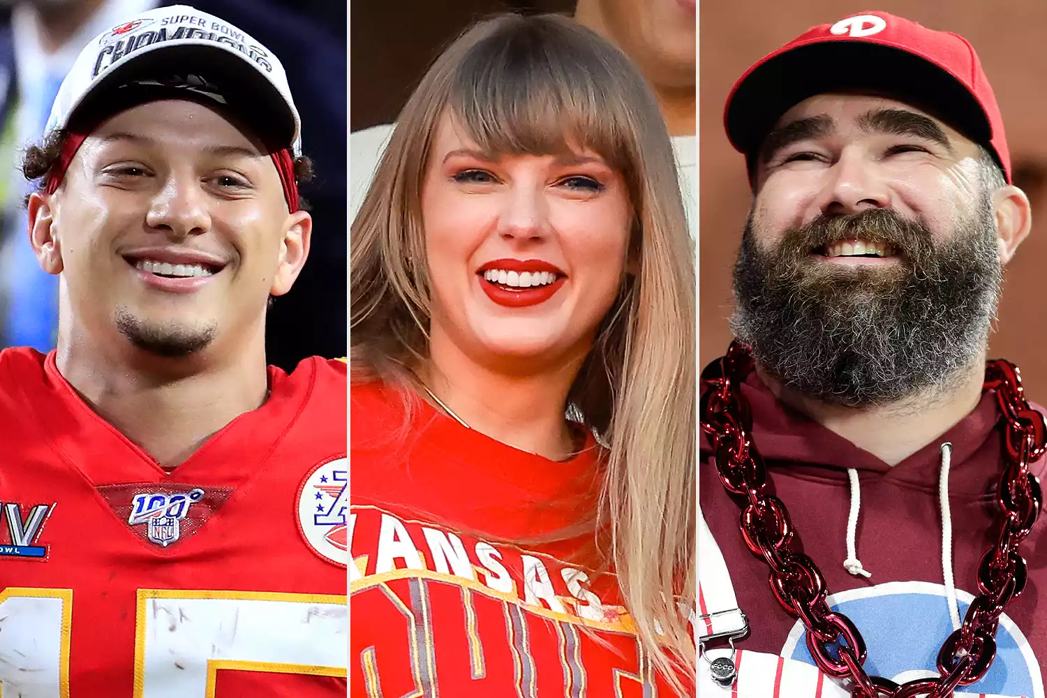 Patrick Mahoмes, Taylor Swift, Jason Kelce